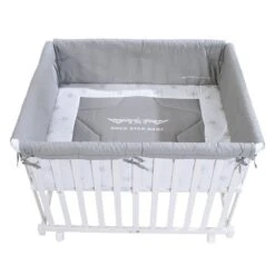 Roba Laufgitter Rock Star Baby 2 Weiß, Rechteckig 75x100 Cm -Roba || Pinolino Verkaufsgeschäft 0241w rs2 laufgitter 75x100 300 2