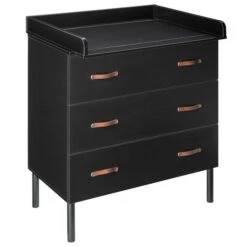 Schardt Melody Black Wickelkommode Dekor Schwarz / Massivholz Buche Schwarz Lackiert