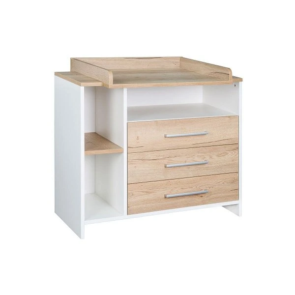 Schardt Eco Plus Wickelkommode Halifax Eiche/weiß 3 Schubkästen, 3 Fächer - Mit Wickelaufsatz 4 Schardt Eco Plus Wickelkommode Halifax Eiche/weiß 3 Schubkästen, 3 Fächer - Mit Wickelaufsatz – Bild 2