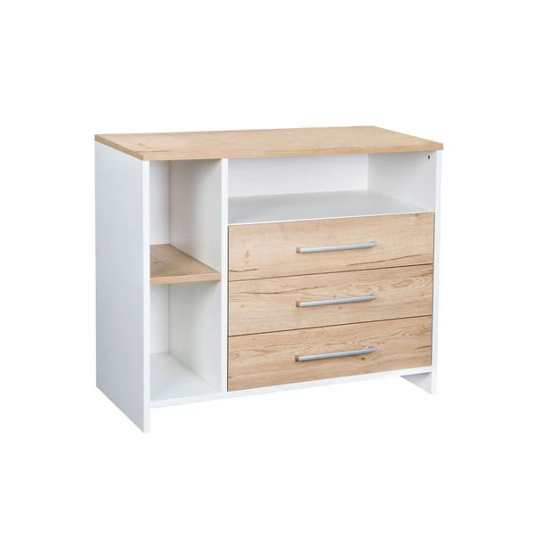 Schardt Eco Plus Wickelkommode Halifax Eiche/weiß 3 Schubkästen, 3 Fächer - Mit Wickelaufsatz 5 Schardt Eco Plus Wickelkommode Halifax Eiche/weiß 3 Schubkästen, 3 Fächer - Mit Wickelaufsatz – Bild 3