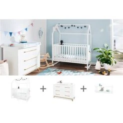 Pinolino Hilda & Riva Sparset Extrabreit Inkl. Hausbett Und Wandregal