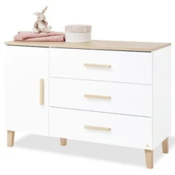 Pinolino Lumi Kinderzimmer Extrabreit Groß - 3T Weiß/Eiche Dekor Mit Echtholzstruktur -Roba || Pinolino Verkaufsgeschäft 100032x 09 1