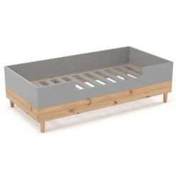 Nature Kid Linus Babybett Natur/grau 70 X 140 Cm 2in1 Baby- Und Kinderbett -Roba || Pinolino Verkaufsgeschäft 100206 kinderbett lucera whiteroom 1 1 1 2k