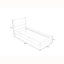 Nature Kid Fabi Familienbett Weiß 180 X 200 Cm Doppeltbett Und 90 X 200 Cm Einzelliege -Roba || Pinolino Verkaufsgeschäft 100230 familienbett90x200 skizze