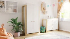 Nature Kid Lisa Kleiderschrank Natur / Weiß 2-türig -Roba || Pinolino Verkaufsgeschäft 100261 100262 2 t rer lisa ambiente 16 9