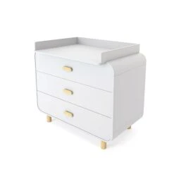 Nature Kid Katja Kommode Natur / Weiß Mit Wickelaufsatz