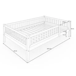 Nature Kid Lilly Einzelbett Weiß 120x200 Cm -Roba || Pinolino Verkaufsgeschäft 100333 einzelbett lilly 120x200 sketch