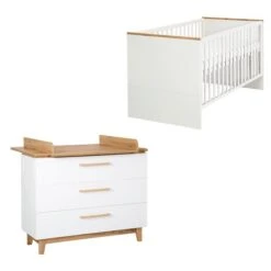 Roba Carina Kinderzimmer Sparset Weiß Bett, Wickelkommode