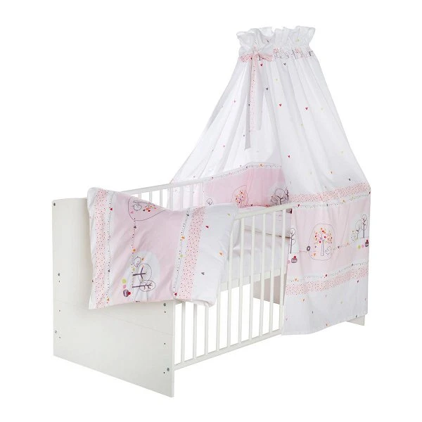 Schardt Birdy Rosa Bettset 4- Teilig Mit Bettwäsche, Himmel Und Nestchen 3 Schardt Birdy Rosa Bettset 4- Teilig Mit Bettwäsche, Himmel Und Nestchen