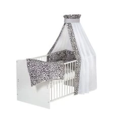 Schardt Leo Grey Bettset 4- Teilig Mit Bettwäsche, Himmel Und Nestchen