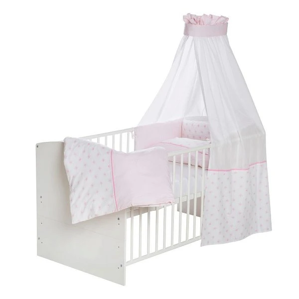 Schardt Ice Crystal Rosa Bettset 4- Teilig Mit Bettwäsche, Himmel Und Nestchen 3 Schardt Ice Crystal Rosa Bettset 4- Teilig Mit Bettwäsche, Himmel Und Nestchen