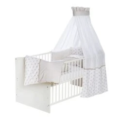 Schardt Ice Crystal Beige Bettset 4- Teilig Mit Bettwäsche, Himmel Und Nestchen