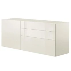 Now! Vision By Hülsta Sideboard 4R 2 Schubladen 70,4x176,1x52 - Lack-weiß/Hochglanz-weiß