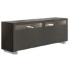 Now! Vision By Hülsta Sideboard 4R 2 Schiebetüren 70,4x176,1x52 - Lack-grau/Lack-Hochglanz-grau