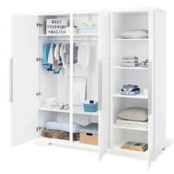 Pinolino Polar Kinderzimmer Extrabreit Groß - 3T Inkl. Wandregal Edelmatt Weiß -Roba || Pinolino Verkaufsgeschäft 143421g 01 1