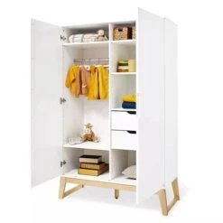 Pinolino Bridge Kinderzimmer Extrabreit - 2T Inkl. Wandregal Weiß/Esche Klar Lackiert -Roba || Pinolino Verkaufsgeschäft 143466 02 1 1