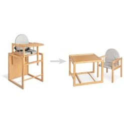 Pinolino Kombihochstuhl Lene Natur Hochstuhl Und Kindertisch Mit Stuhl In Einem -Roba || Pinolino Verkaufsgeschäft 151303 01