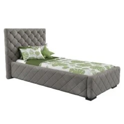 Nature Kid Viana Polsterbett Velour Grau 90 X 200 Cm Mit Bettkasten Und Spielzeugkiste -Roba || Pinolino Verkaufsgeschäft 200813 rimini grey 2k 1