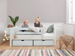 Manis-h Einzelbett 90x200 Cm Weiß Inkl. Sicherung, Bettkästen, Lattenrost & Rausfallschutz