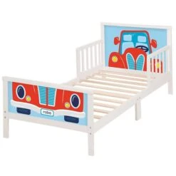 Roba Kinderbett Set Rennfahrer Weiß 70x140 Cm Themenbett Inkl. Matratze, Bettwäsche & Lattenrost -Roba || Pinolino Verkaufsgeschäft 20331 01