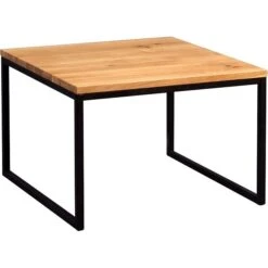 HomeTrends4You Couchtisch Sira 1 Wildeiche Massiv Geölt | Metall Schwarz