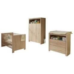 Trendteam Olivia Babyzimmer 3-türiger Schrank Eiche Sägerau