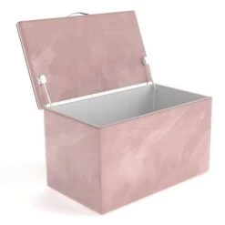 Nature Kid Viana Polsterbett Velour Rosa 90 X 200 Cm Mit Bettkasten Und Spielzeugkiste -Roba || Pinolino Verkaufsgeschäft 350044 spilezeugkisste rimini rosa whiteroom1 1 01 2k 3 1