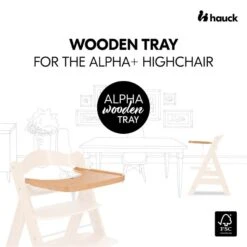 Hauck Alpha Wooden Tray Esstablett -Roba || Pinolino Verkaufsgeschäft 4007923550496.pt01.alpha wooden tray natural