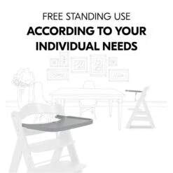 Hauck Alpha Wooden Tray Esstablet -Roba || Pinolino Verkaufsgeschäft 4007923550557.pt06.alpha wooden tray grey