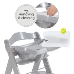Hauck Alpha Tray Esstablett -Roba || Pinolino Verkaufsgeschäft 4007923661994.pt02.alpha tray grey