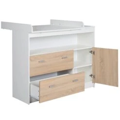 Roba Gabriella Wickelkommode Weiß/Sonoma Eiche 2 Schubladen, 1 Tür Und 1 Offenes Fach -Roba || Pinolino Verkaufsgeschäft 42473 gabriella wickelkommode f 2 2