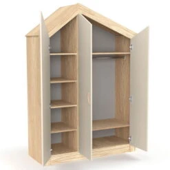 Nature Kid My House Kinderzimmer Natur/grau 6-teilig Mit Hausbett -Roba || Pinolino Verkaufsgeschäft 466011 bergamo 3 tuerer whiteroom 2 1 1 2k 9 1