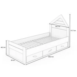 Nature Kid My House Einzelbett Natur/grau 90 X 200 Cm Inkl. Schublade -Roba || Pinolino Verkaufsgeschäft 466014 bergamo bett sketch 2k