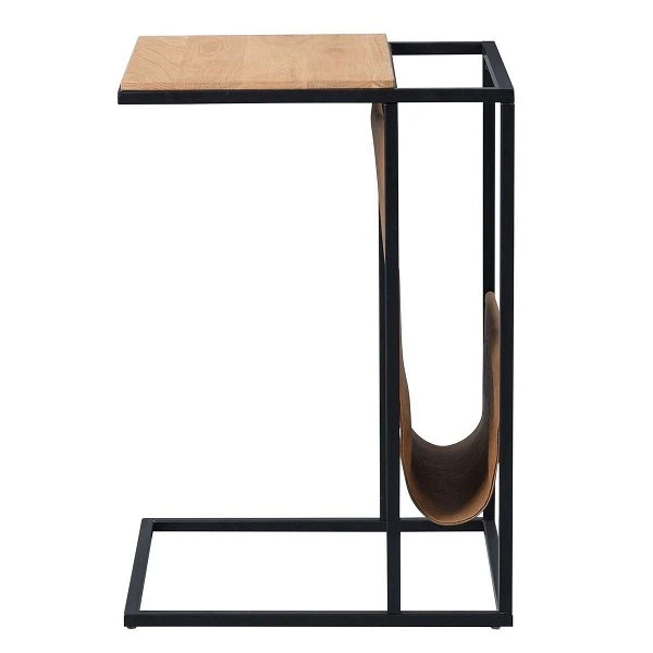 HomeTrends4You Beistelltisch Valentin Wildeiche Massiv Geölt Mit Kunstleder 4 HomeTrends4You Beistelltisch Valentin Wildeiche Massiv Geölt Mit Kunstleder – Bild 2