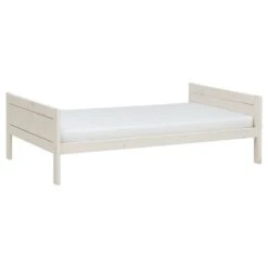 LIFETIME Basisbett 120x200 Kiefer Whitewash 5121-01W, Incl. Deluxe Lattenrost Zum Toppreis