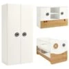 Hülsta Now! Minimo Kinderzimmer 2-türig Schneeweiß/Natureiche Inkl. Wickelaufsatz