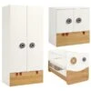 Hülsta Now! Minimo Kinderzimmer 2-türig Schneeweiß/Natureiche Inkl. Wickelkommode