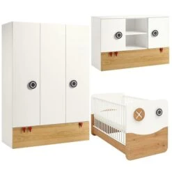 Hülsta Now! Minimo Kinderzimmer 3türig Schneeweiß/Natureiche Inkl. Breiter Kommode