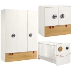 Hülsta Now! Minimo Kinderzimmer 3türig Weiß/natur Inkl. Wickelkommode & Wickelauflage