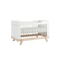LIFETIME Baby-Juniorbett Weiß/natur 70x140 Cm 3fach Höhenverstellbar - Umbaubar Zum Juniorbett -Roba || Pinolino Verkaufsgeschäft 7032n 03 gr