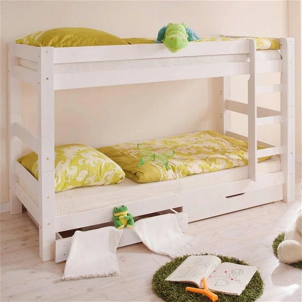 Ticaa Jan Etagenbett Kiefer Weiß Massivholz - Extra Stabil 3 Ticaa Jan Etagenbett Kiefer Weiß Massivholz - Extra Stabil