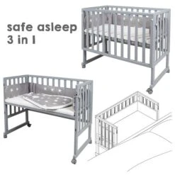 Roba Stubenbett 3 In 1 Little Stars Safe Asleep Inkl. Matratze, Nestchen & Schlafsack -Roba || Pinolino Verkaufsgeschäft 8960tp 50v190 stubenbett det 07