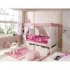 Ticaa Himmelbett MINI Stern Rosa Kiefer Weiß Inkl. 4 Schubkästen & Tüll-Textilien - 80 X 160 Cm -Roba || Pinolino Verkaufsgeschäft 929185 2 gr 1