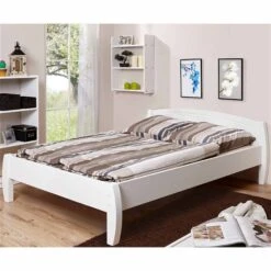 Ticaa Jasmin Einzelbett Kiefer Weiß 140 X 200 Cm Massivholz