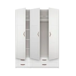 LIFETIME Schrank 150 Cm, 3 Türen, 4 Schubladen Weiß, Massivholz, Ohne Griffe -Roba || Pinolino Verkaufsgeschäft 97007 10 2