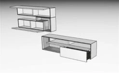 Hülsta Tetrim Wohnwand 2 - Lack-Ausführung Lowboard & Hängeelement -Roba || Pinolino Verkaufsgeschäft 980004