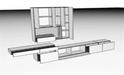 Hülsta Tetrim Wohnwand 4 - Lack-Ausführung Lowboard & Hängeelement -Roba || Pinolino Verkaufsgeschäft 980008