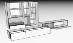 Hülsta Tetrim Wohnwand 5 - Lack-Ausführung Lowboards & Hängeelement -Roba || Pinolino Verkaufsgeschäft 980011
