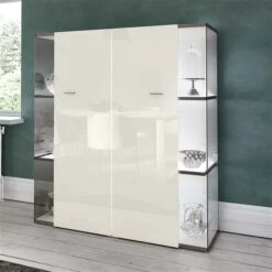 Now! No.14 By Hülsta Kombination 18 155x140x42 Lack-weiß/Lack-Hochglanz-weiß