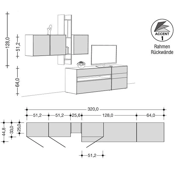 Now! By Hülsta Easy Wohnwand Natureiche 204x320x44 6-teilig 4 Now! By Hülsta Easy Wohnwand Natureiche 204x320x44 6-teilig – Bild 2